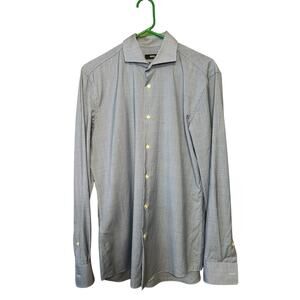 Hugo Boss Slim Fit Jason Blue Check Dress Shirt Size 15.5/39